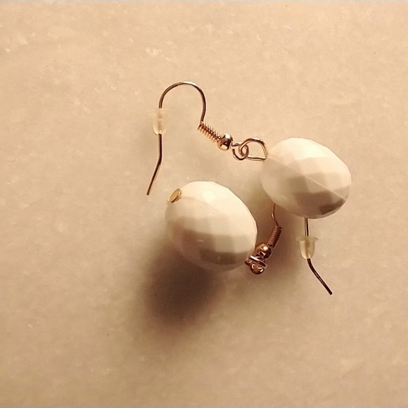 6 pairs of drop earrings bohemian and colorful styles / pink earring gold white - Picture 6 of 6